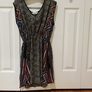 Printed Dress with side ties